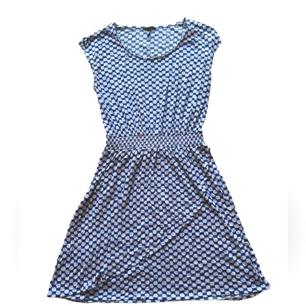 Short Blue/White Sleeveless Dress